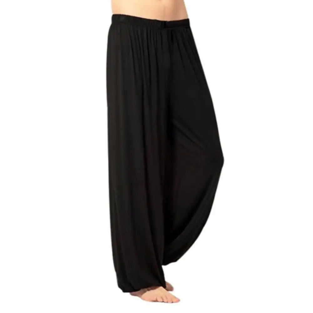 Men's Harem Pants Solid Color Yoga Pants Morning Exercise Tai Chi Pants Casual Wide Leg Pants Long Pants Harem Pants Male Slacks