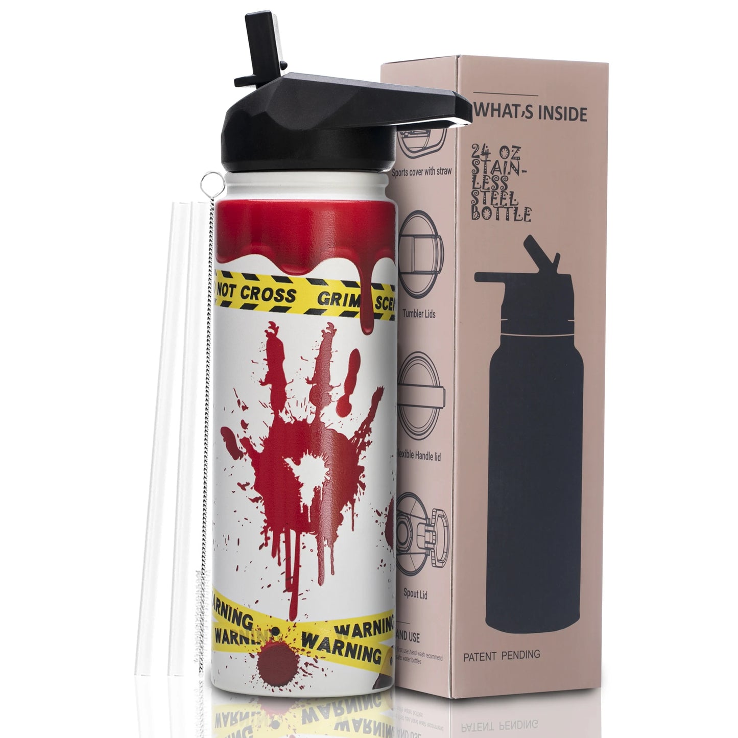 24oz Vacuum Insulated Water Bottle for Mom – Stainless Steel, 3D Printed, BPA-Free Straw Lid, Gift for Women