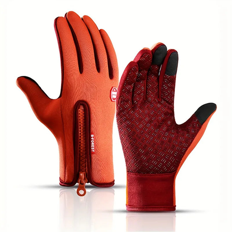 Winter Windproof Gloves,Bicycle Warmth Touch Screen, Water Riding Equipment,Outdoor Velvet Anti Cold Skiing Touch Screen Gloves