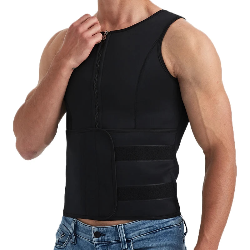 Men Exercise T-shirts Slimming Compression Training Vest Sauna Effect Tops Fitness Weight Loss Sportswear Workout Tracksuit