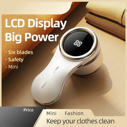 Portable Lint Remover & Fabric Shaver with Large Storage Compartment, Reusable Battery-Powered Lint Brush for Clothes, Socks, an
