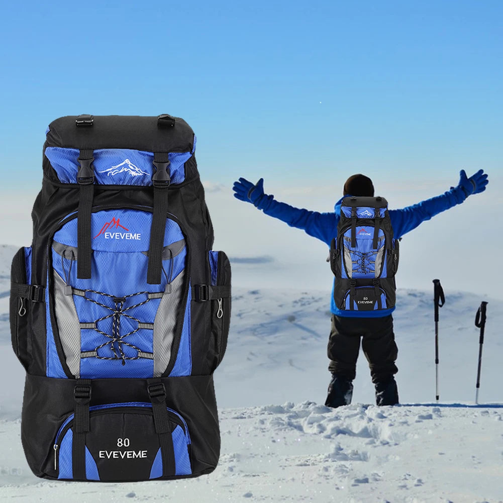 80L Mountaineering Backpack Large Capacity Travel Backpack Adjustable Strap Mountain Climbing Rucksack for Outdoor Sports