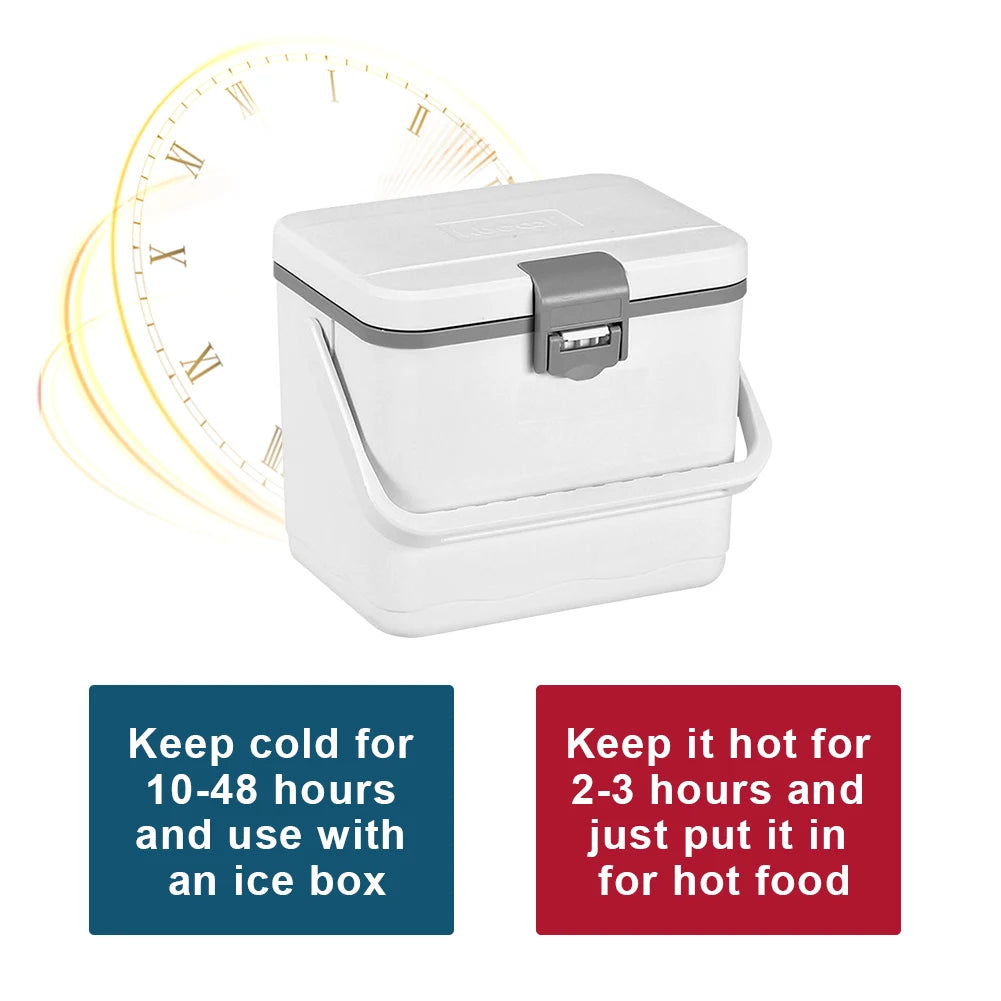4.5L Insulated Portable Cooler with Handle Mini Freezer Fridge Heat Preservation Barbecue Insulation Box for Camping Tailgating