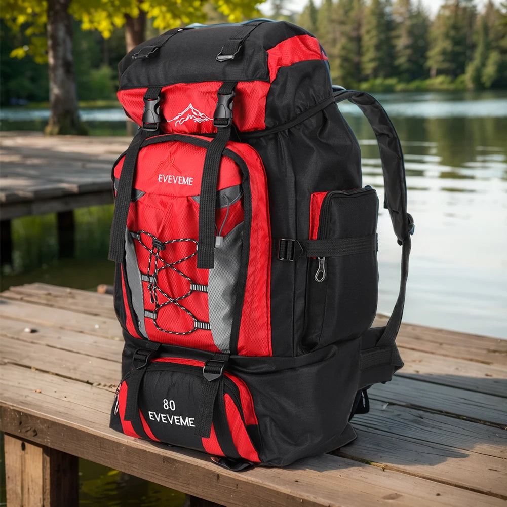 80L Mountaineering Backpack Large Capacity Travel Backpack Adjustable Strap Mountain Climbing Rucksack for Outdoor Sports