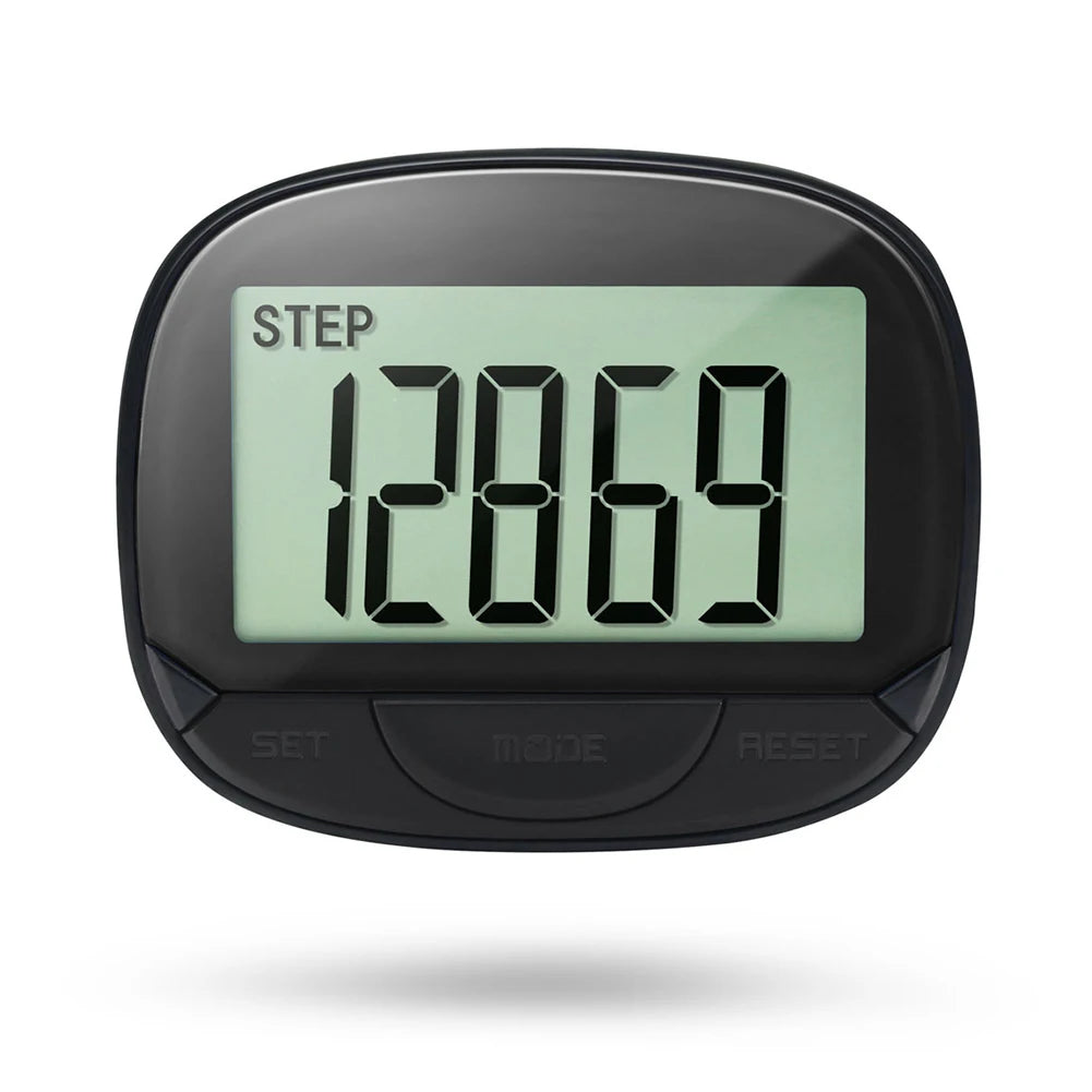 Clip-On Pedometer Electronic Pedometer Digital Display Simple Step Tracker Large Screen for Adults Seniors Dog