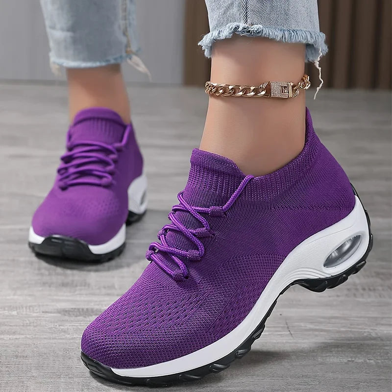 Summer Women Sneakers Outdoor Running Air Cushion Sport Shoes Increase Height Breathable Walk Shoes Dropshipping
