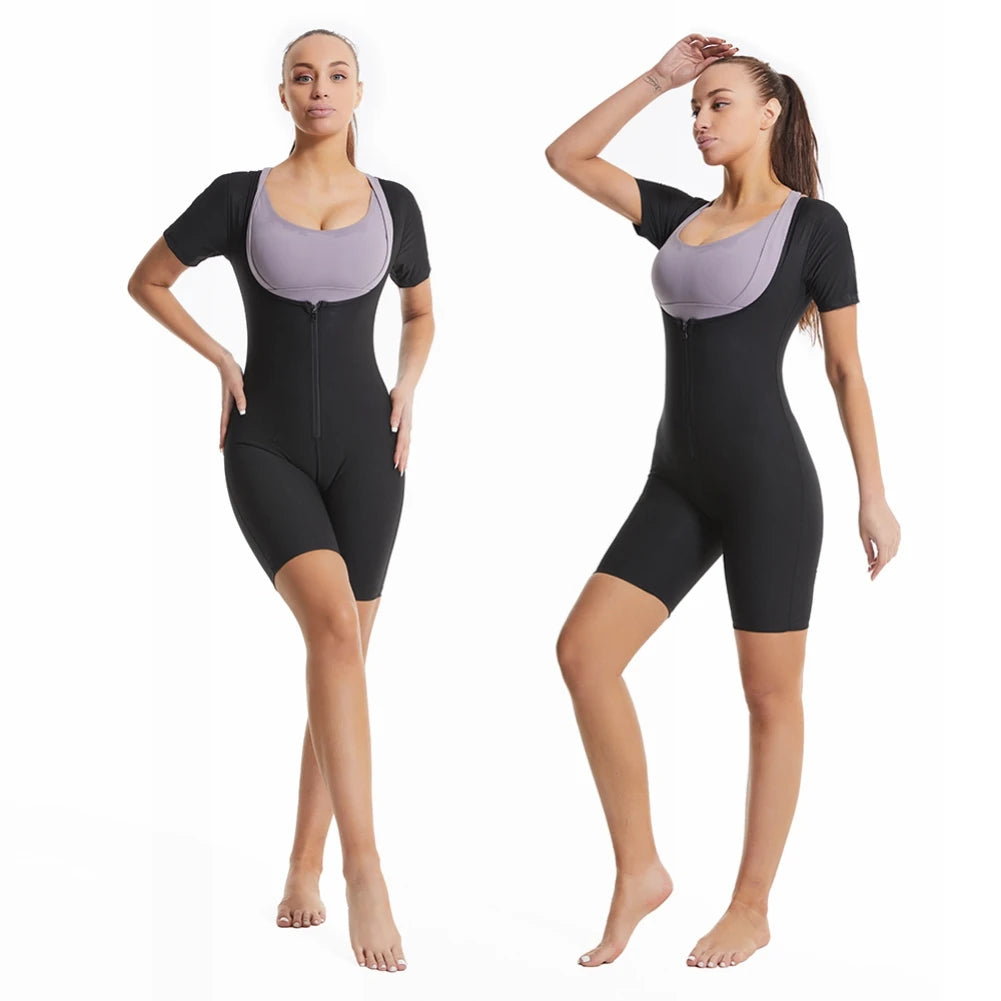 3-in-1 Zipper Body Shaping Sauna Suit For Women, Women's Sweatshirt, Running Fitness Sweat Absorption Sauna Suit