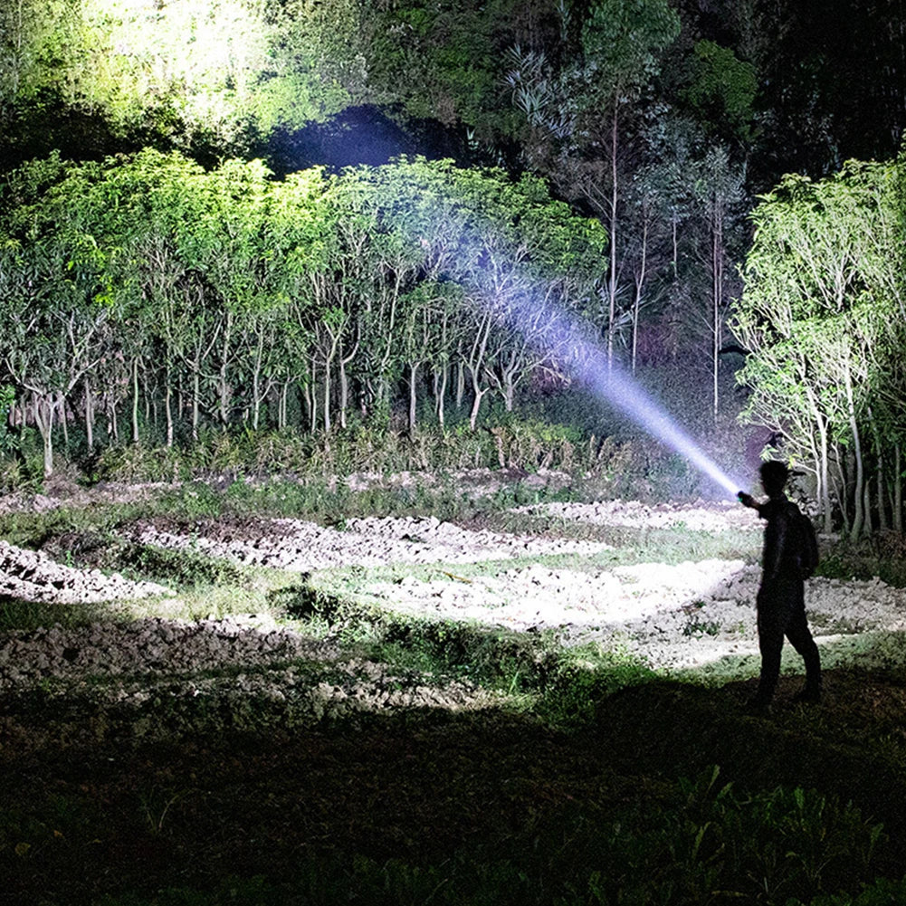 High Brightness Flashlight USB Charging Portable LED Torch 3 Gears XPE LED Flashlight Power Bank for Outdoor Hiking Fishing