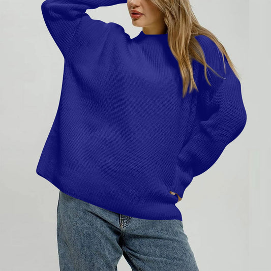 2025 Women'S Solid Color Loose Casual Long Sleeved Knitted Sweater Top Sweater Pulls Femmes Woman Clothes Sweater For Woman