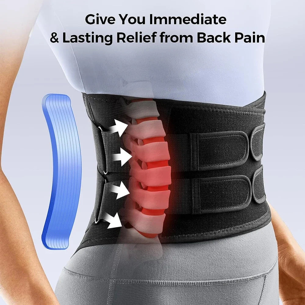 1PC Back Braces for Lower Back Pain Relief with 5 Stays, Breathable Waist Support for Men Women , Anti-skid Lumbar Support Belt