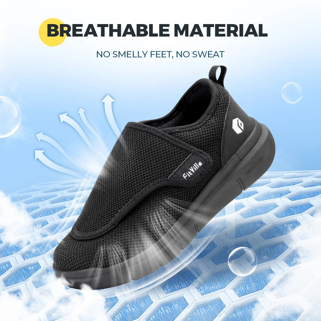 Men'S Diabetic Shoes Extra Wide 2E For Elder Orthopedics Feet Swollen Adjustable Walking Shoe Elderly Foot Pain Relief