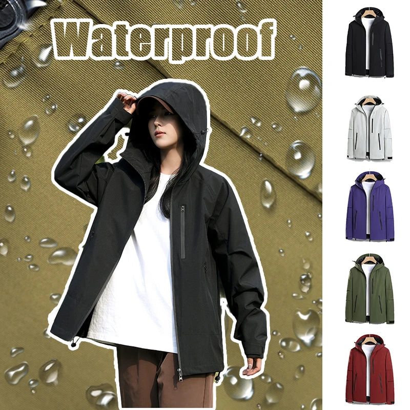 Autumn Hiking Jacket Women Windproof Waterproof Hooded Jackets Outdoor Hiking Outerwear Camping Climbing Safari Fishing Coats