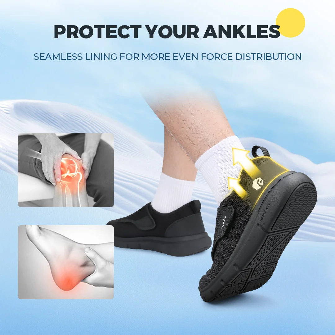 Men'S Diabetic Shoes Extra Wide 2E For Elder Orthopedics Feet Swollen Adjustable Walking Shoe Elderly Foot Pain Relief