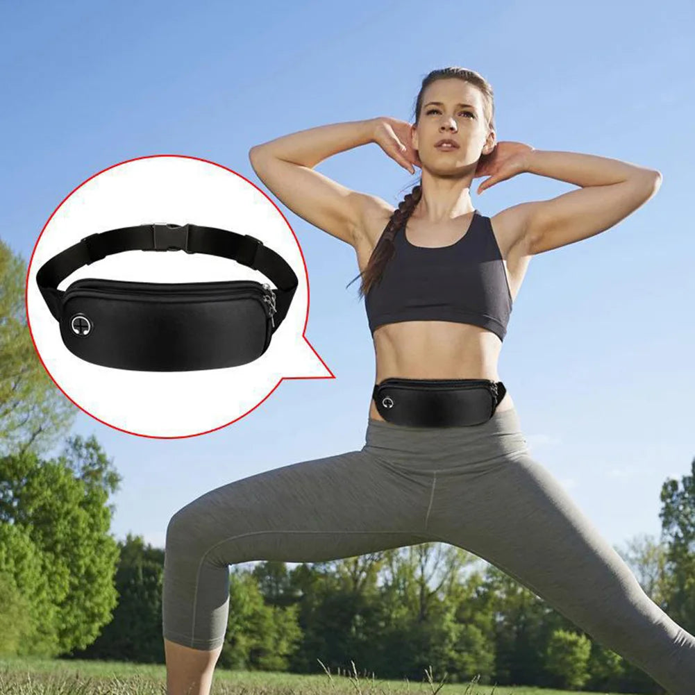 5 PCS Running Belt Waterproof for Men Women Fanny Pack with Headphone Port Phone Holder Waist Pouch for Hiking Walking Sport