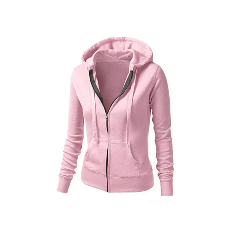 Loose Running Jacket Women Long Sleeve Full Zipper Casual Sportwear Versatile Top Outdoor Cycling Training Fitness Coat