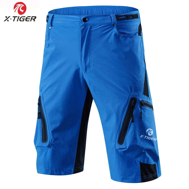 X-Tiger Men's Cycling Shorts With 5D Gel Pad Cycling Underwear Mountain Bike Downhill Shorts Loose Outdoor MTB Bicycle Shorts
