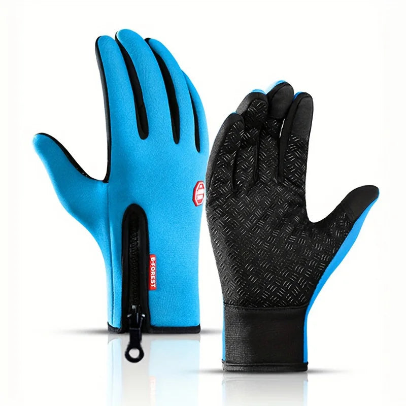 Winter Windproof Gloves,Bicycle Warmth Touch Screen, Water Riding Equipment,Outdoor Velvet Anti Cold Skiing Touch Screen Gloves
