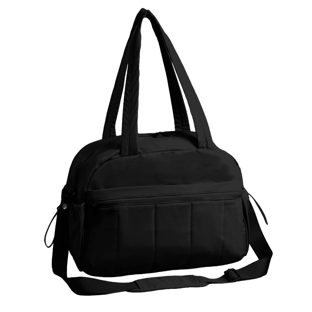 Quilted Puffer Gym Bag with Wet Pocket Carry on Bag Large Weekender Overnight Bag Gym Tote Bag Shoulder Bag for Women Travel