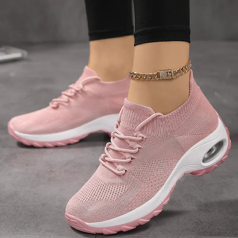 Summer Women Sneakers Outdoor Running Air Cushion Sport Shoes Increase Height Breathable Walk Shoes Dropshipping