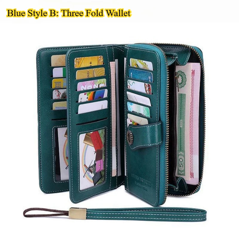 High Quality Women Wallet Anti-theft Leather Wallets For Woman Long Zipper Large Ladies Clutch Bag Female Purse Card Holder
