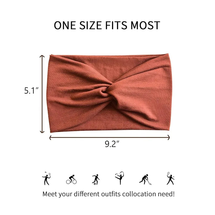 10 PCS Women Headbands African Wide Hair Wrap Extra Turban Head Bands for Lady Large Sport Workout Stretch Nonslip Big Hair Ban