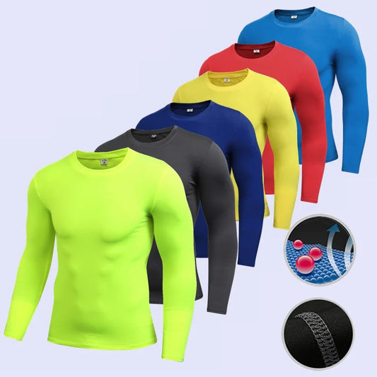 Men/Women Compression Running T-Shirt Fitness Tight Long Sleeve Sport T-shirt Training Jogging Shirts Gym Sportswear Quick Dry Clothes