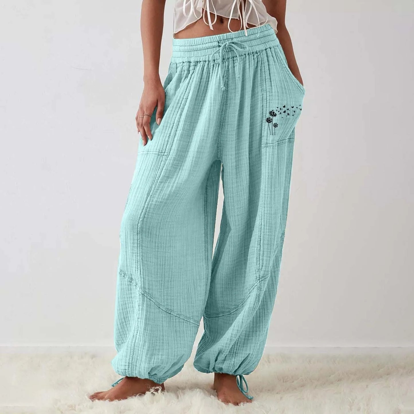 2024 New Fashion Sport Pants Women's Fitness Trousers Summer Thin Loose Quick-Drying Stretchy sweatpants Running Training Pants