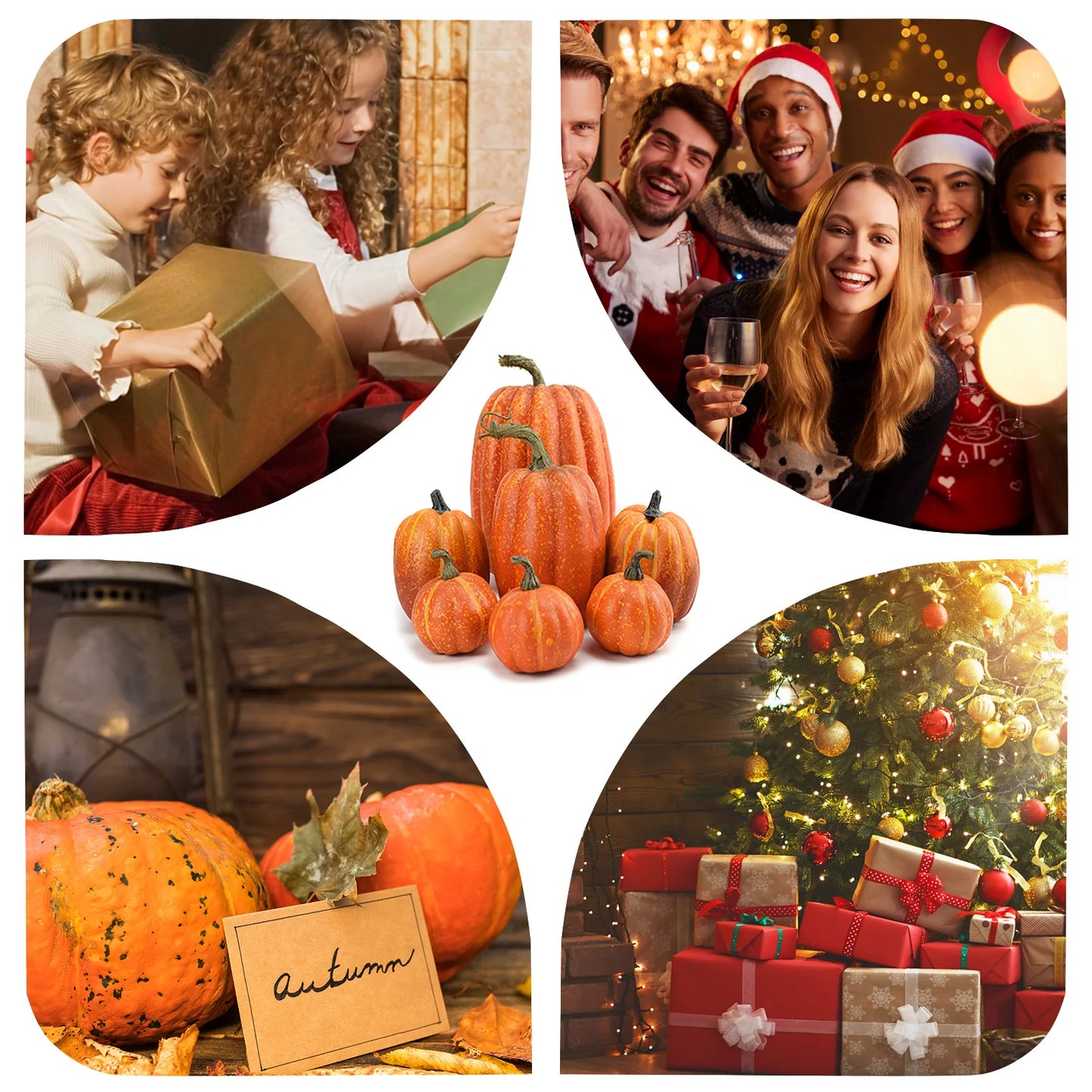 Realistic Halloween Pumpkin Model Set Artificial Decoration Fake Pumpkins for Home Party Decor Local shipment in the US