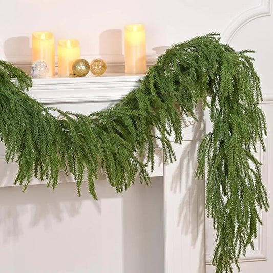 MARTINE MALL Christmas Garland 6FT Real Touch Norfolk Pine Garland Cedar Garland Christmas Garlands for Mantle Christmas Pine G