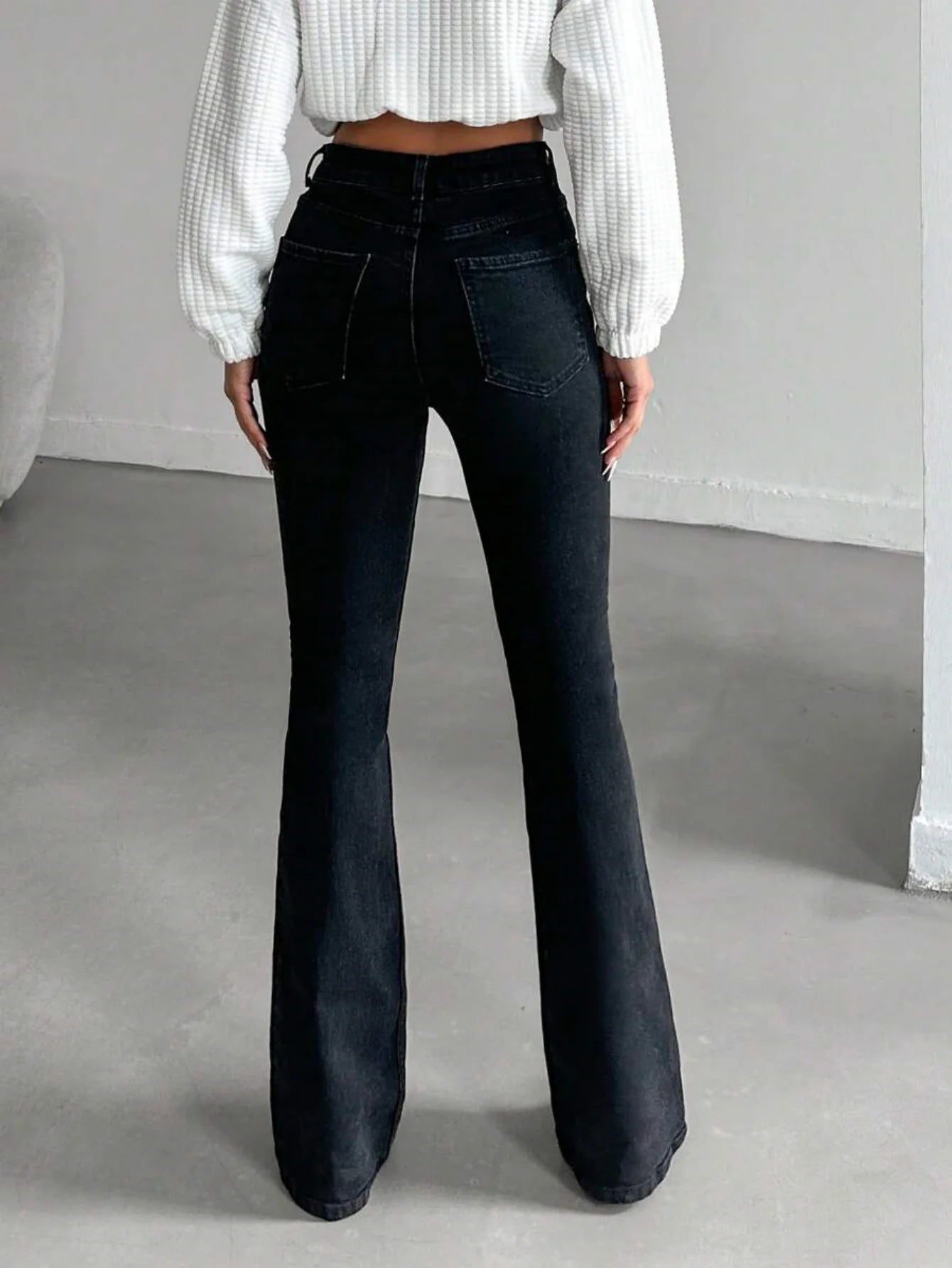 2025 Summer Essential High-Rise Jeans - Breathable Bootcut Four-Way Stretch Black