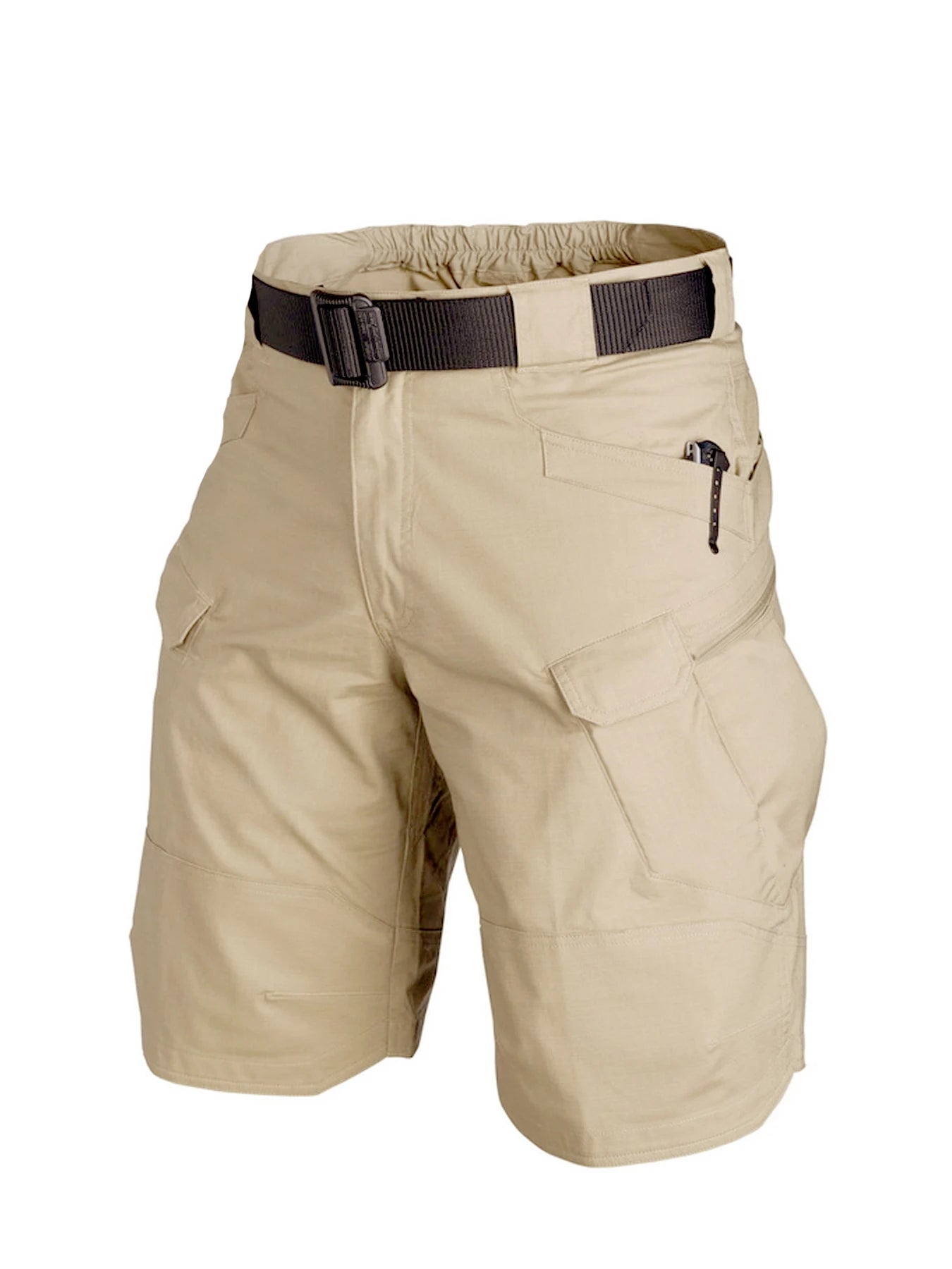 Men's shorts, loose straight leg pants, summer oversized multi pocket casual cropped pants, men's pure cotton tactical shorts