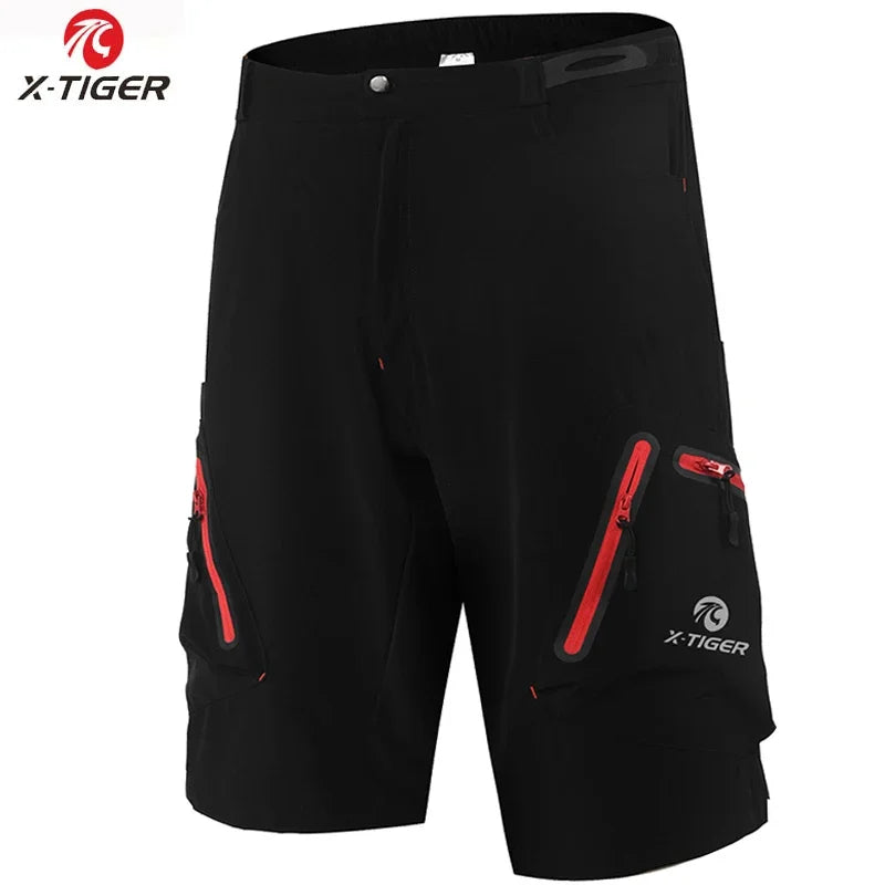 X-Tiger Men's Cycling Shorts With 5D Gel Pad Cycling Underwear Mountain Bike Downhill Shorts Loose Outdoor MTB Bicycle Shorts