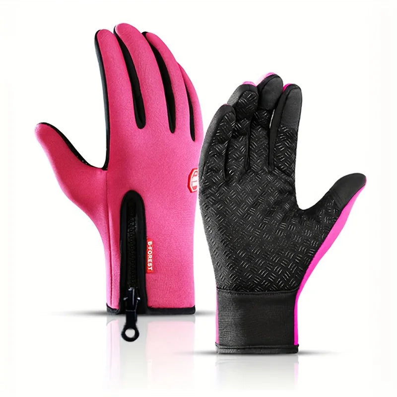 Winter Windproof Gloves,Bicycle Warmth Touch Screen, Water Riding Equipment,Outdoor Velvet Anti Cold Skiing Touch Screen Gloves