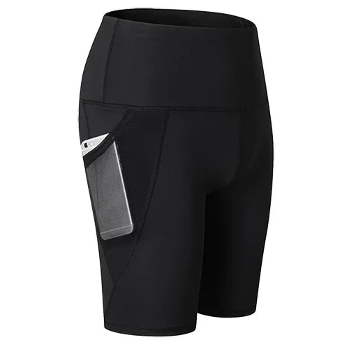2023 Summer Gym Shorts Women High Waist Compression Quick Dry Yoga Shorts femme Fitness Running Push Up Shorts Pockets Design