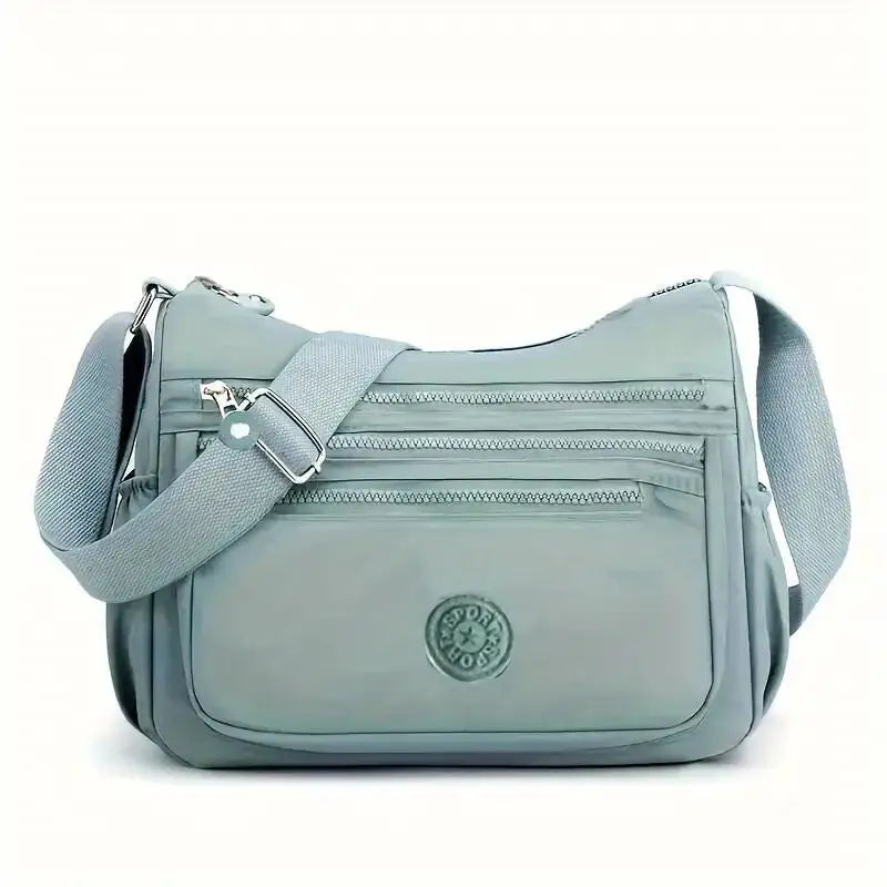 Portable Unisex Sports Pink Durable Outdoor Travel Crossbody Cycling Light Shoulder Nylon Bag with Zipper
