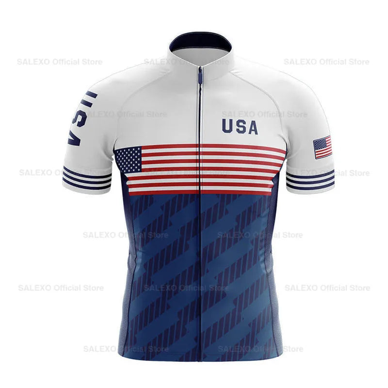 2026 USA Cycling Kit Men's Racing Team Cycling Jersey Set Summer MTB Maillot Bicycle Clothes Outdoor Equipment Cycling Clothing