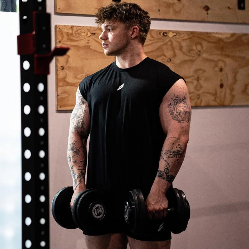 Running Tank Top Men Summer Sport Gym Vest Quick Dry Training Tanktop Workout Singlets Man Fitness Bodybuilding Sleeveless Shirt