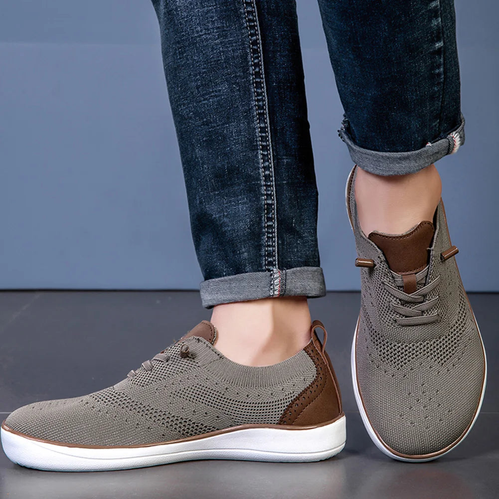 Men Knit Walking Shoes Minimalist Wide Toe Box Shoes Sneakers Barefoot Sneakers for Indoor Outdoor