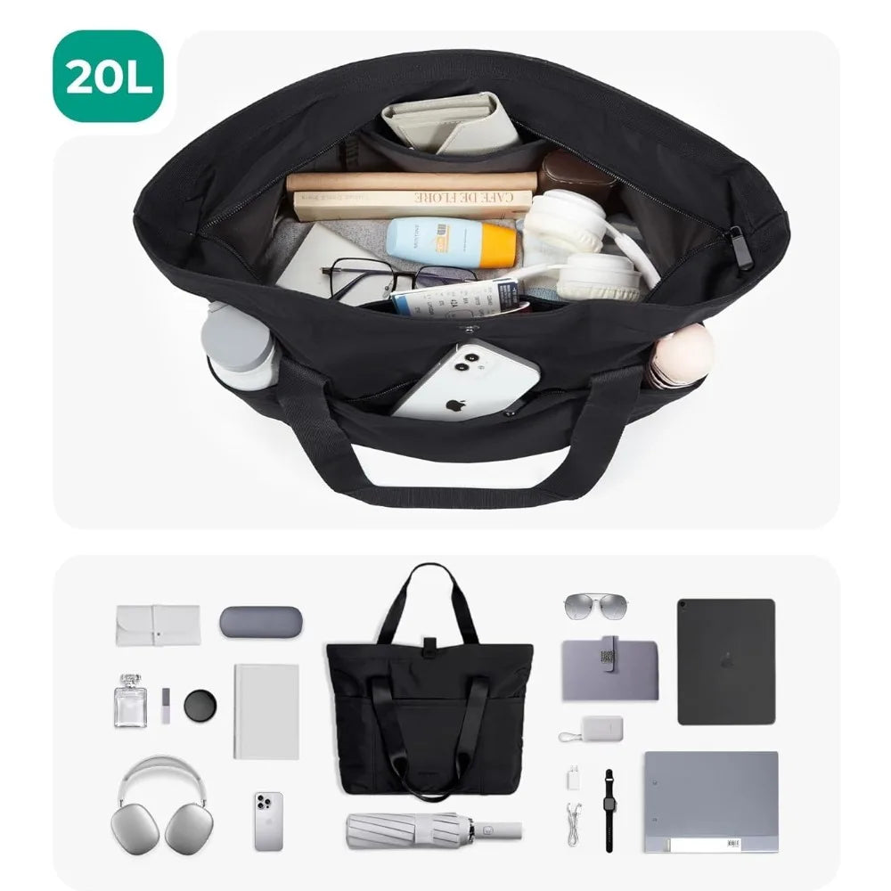 Tote Bag for Women, Foldable Tote Bag With Zipper Travel Large Shoulder Bag Handbag for Work