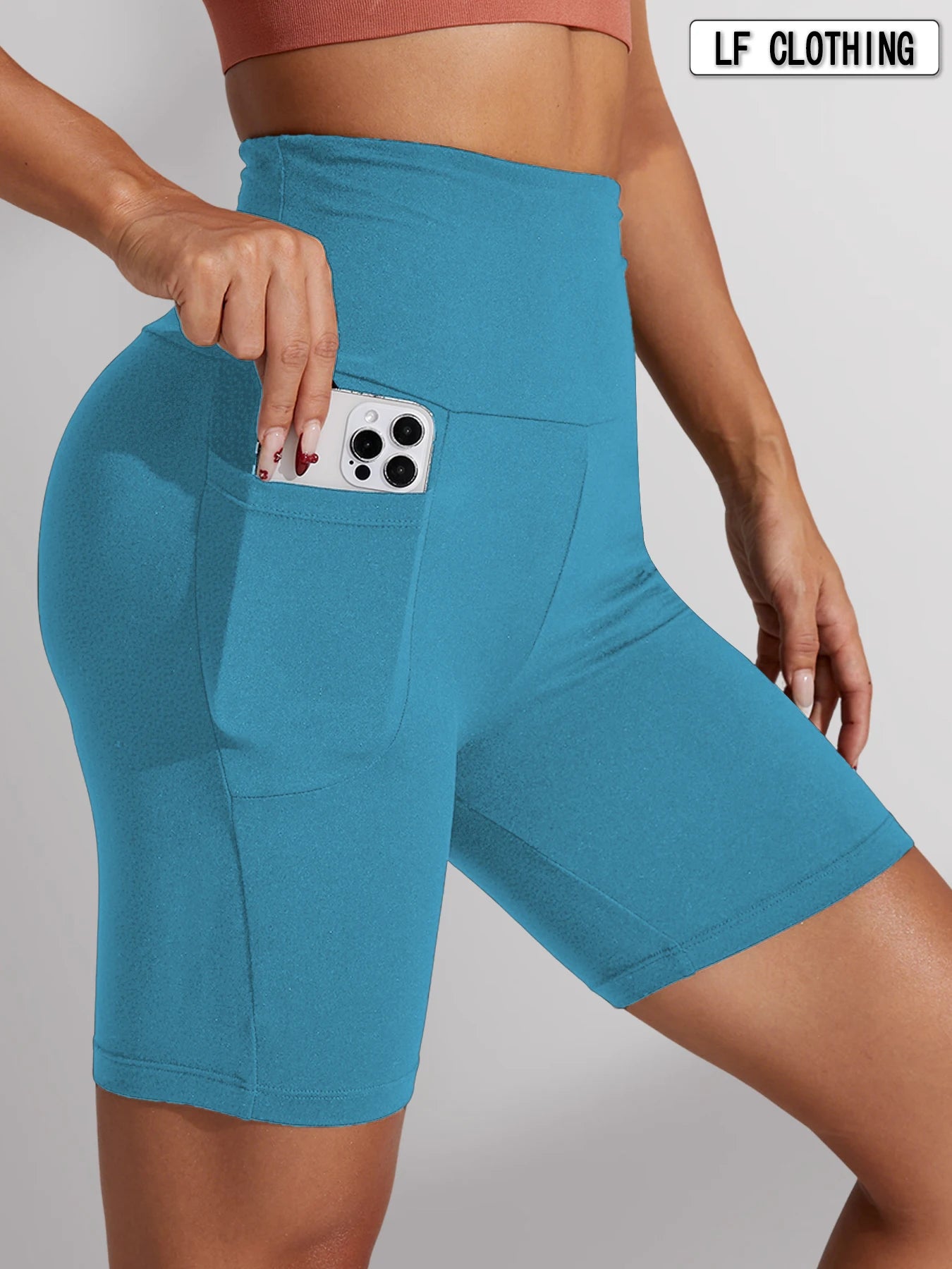 High Waisted Biker Shorts For Women With Pockets No See Through Workout Running Yoga Athletic Shorts Push Up Gym  Fitness