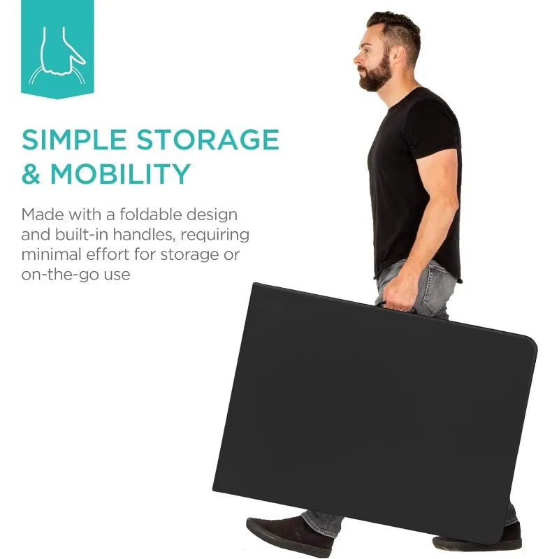 6ft Plastic Folding Table, Indoor Outdoor Heavy Duty Portable w/Handle, Lock for Picnic, Party, Camping - Black