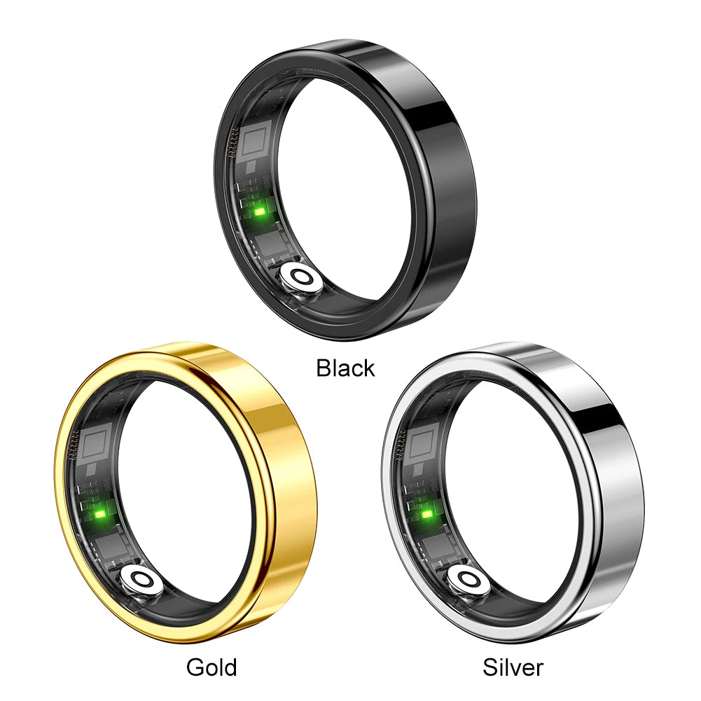 SR09 Smart Ring Health Tracker Bluetooth-Compatible 5.1 Health Ring 5ATM Waterproof Fitness Ring for Women Men for Android & iOS
