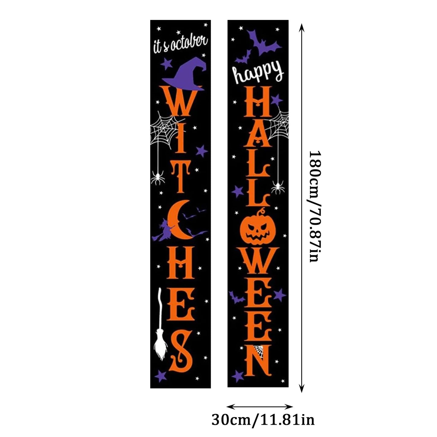 Halloween Door Banner Halloween Horror Atmosphere Couplet Decorative Hanging Flag Suitable For Home Party Supplies For Halloween