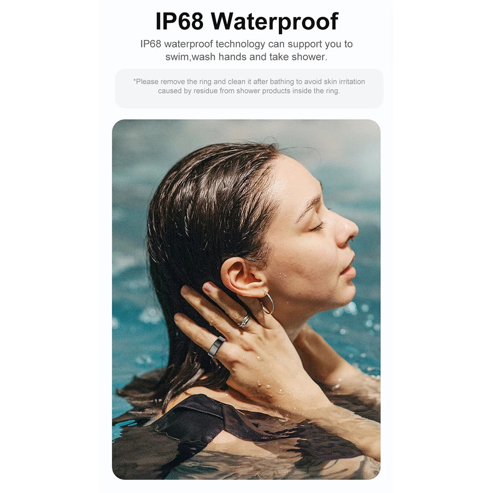 R02 Smart Ring Fitness Tracker Ring IP68 & 5ATM Waterproof Heart Rate Tracker Multi-sport Modes Wearable for Android for IOS