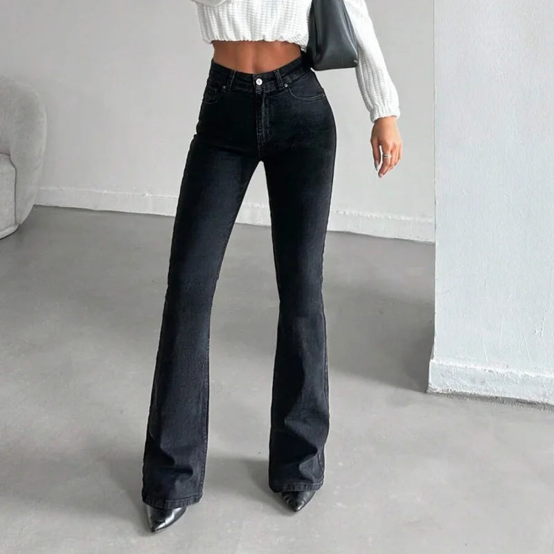 2025 Summer Essential High-Rise Jeans - Breathable Bootcut Four-Way Stretch Black