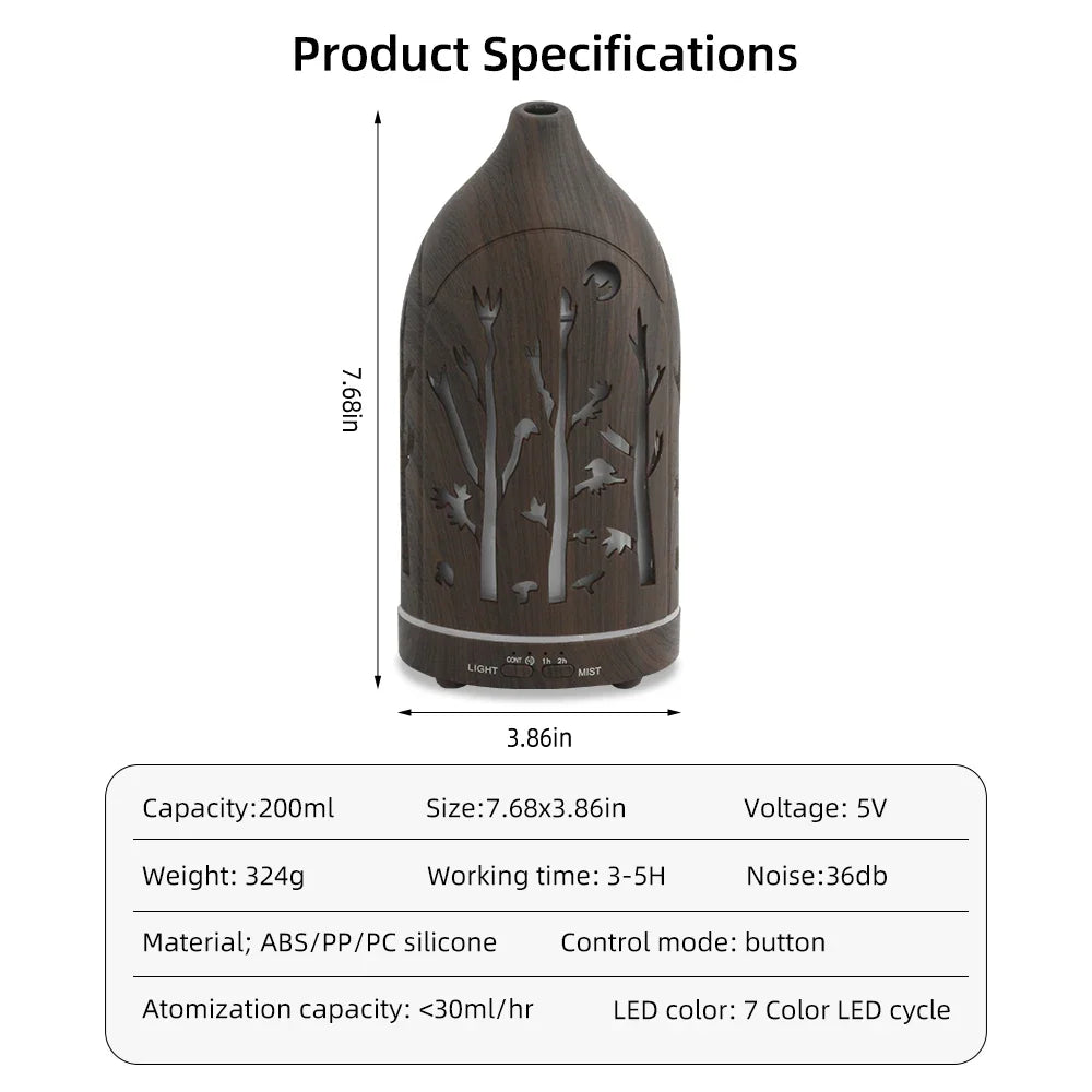Ultrasonic Essential Oil Diffuser with Auto Shut-Off, Whisper Quiet Operation  Includes 3 Essential Oils for Home, Office, Yoga