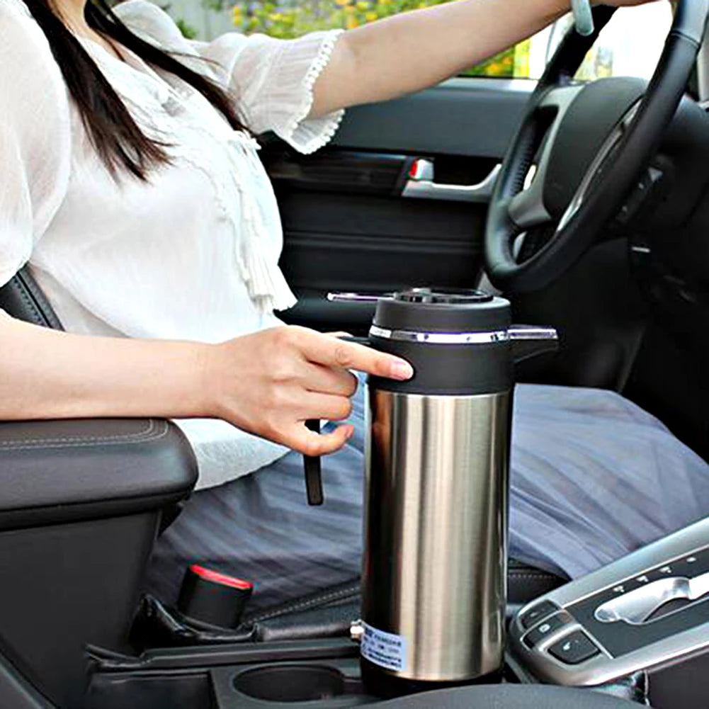 1200 ML Car Hot Kettle Car Truck Water Heater Large Capacity 12/24 V Tea Coffee Kettle Leak-Proof Design 120/240 W Auto Shut Off