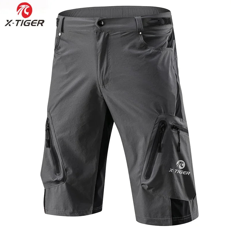 X-Tiger Men's Cycling Shorts With 5D Gel Pad Cycling Underwear Mountain Bike Downhill Shorts Loose Outdoor MTB Bicycle Shorts