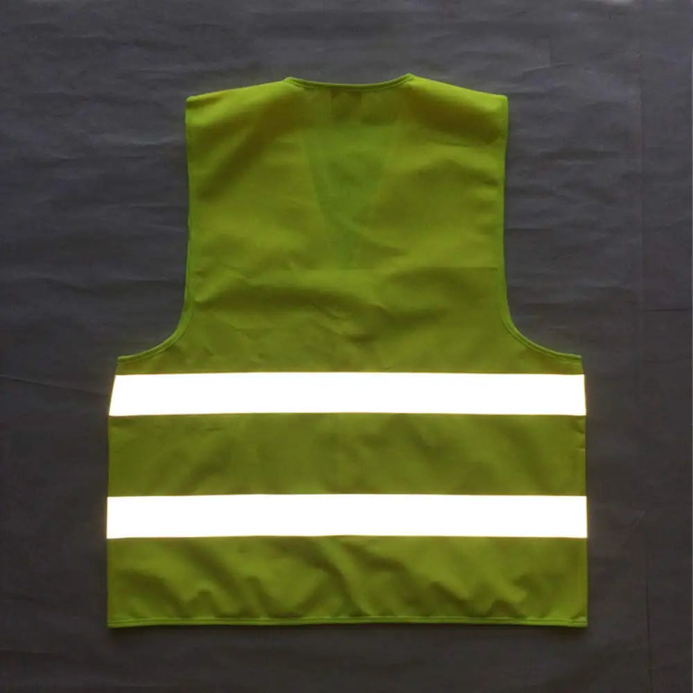Fluorescent Green Reflective Vest Sleeveless Tops Traffic Running Safety Reflector with Reflective Stripe