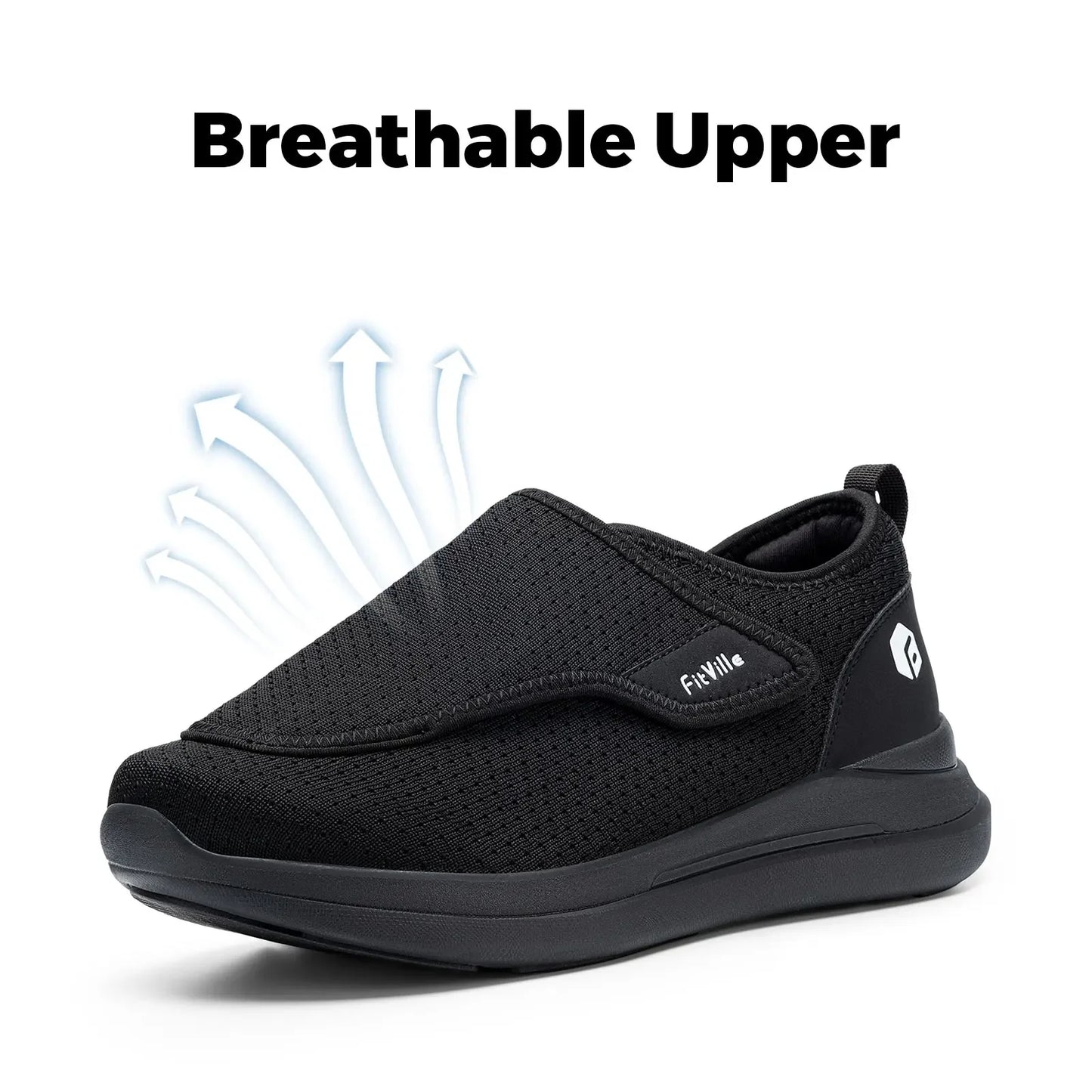 Men'S Diabetic Shoes Extra Wide 2E For Elder Orthopedics Feet Swollen Adjustable Walking Shoe Elderly Foot Pain Relief